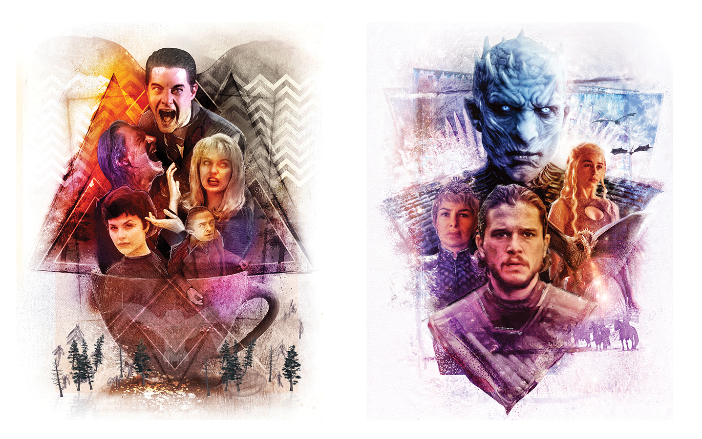 Twin Peaks 2017 and Game of thrones illustration  for Empire magazine